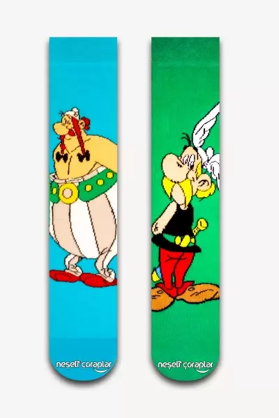 2'li Asteriks Oburiks Renkli Çorap Set 