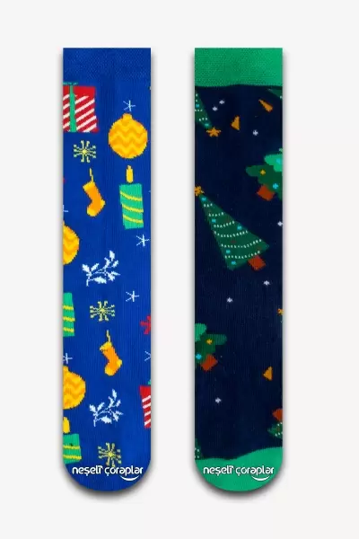 2'li Noel Süsü Renkli Çorap Set