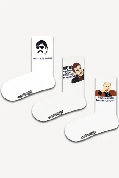 3'lü Diziler Atletik Çorap Set