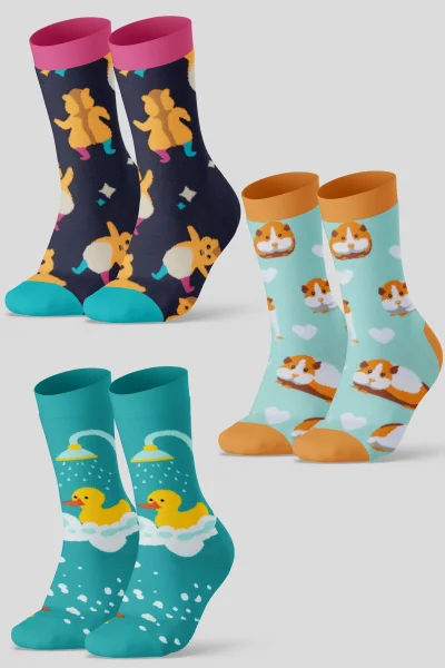 3'lü Animal Lovers Renkli Çorap Set 2