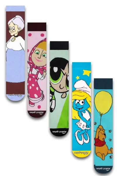 5'li Cool Girl Renkli Çorap Set