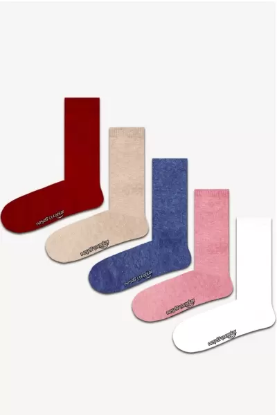 5'li Düz Renkli Çorap Set