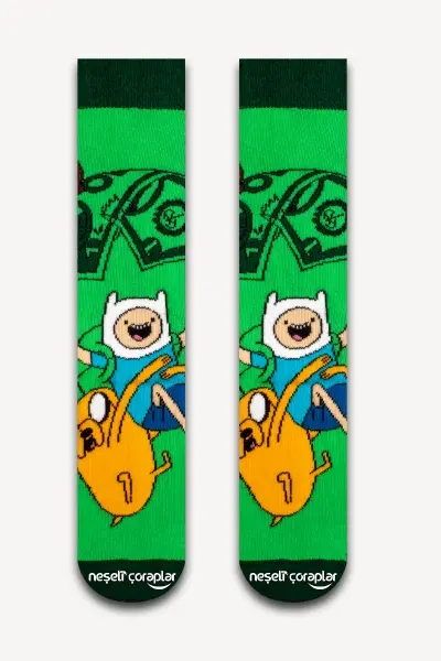 Adventure Time Renkli Kadın Çorap