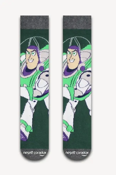 Buzz Lightyear Renkli Kadın Çorap