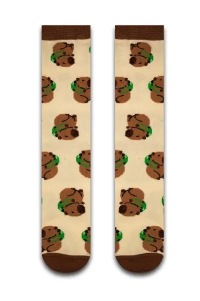 Capybara Renkli Kadın Çorap