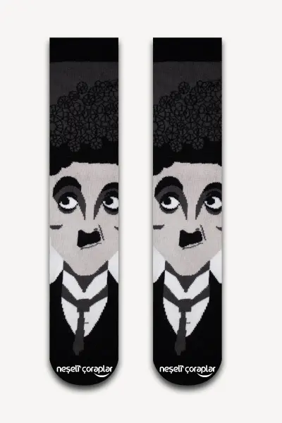 Charlie Chaplin Renkli Kadın Çorap