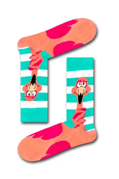 Şaşkın Flamingo Renkli Kadın Çorap