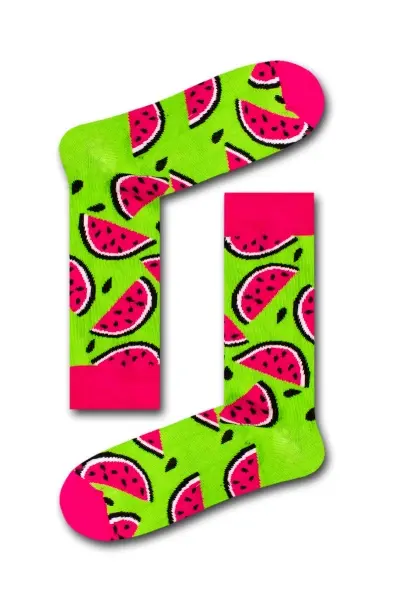 Pembe Karpuz Renkli Kadın Çorap