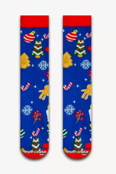 Noel Renkli Kadın Çorap