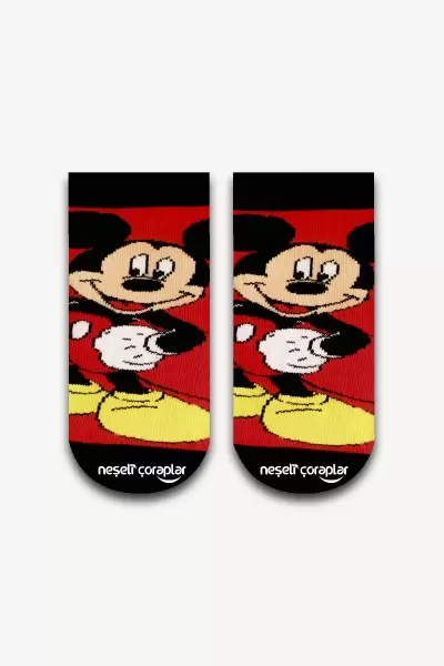 Mickey Mouse Kırmızı Renkli Çocuk Çorap