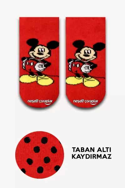 Mickey Mouse Havlu Renkli Çocuk Çorap