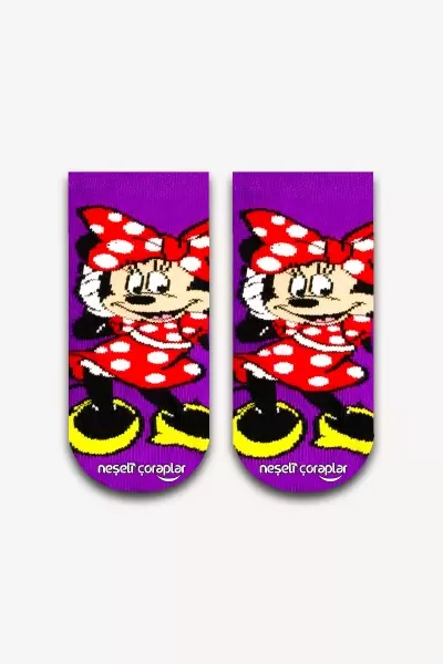 Minnie Mouse Mor Renkli Çocuk Çorap
