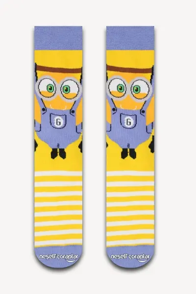 Minions Renkli Kadın Çorap