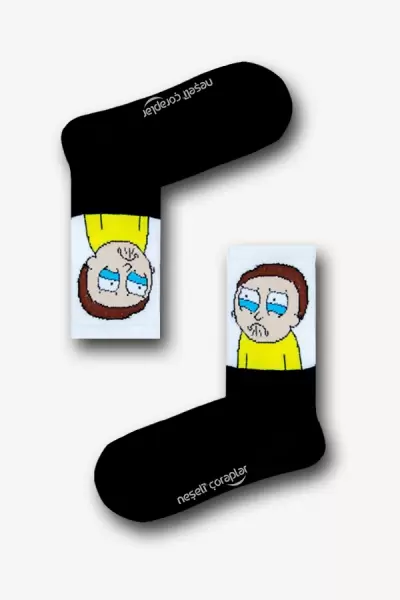 Morty Karakter Desenli Atletik Kadın Çorap