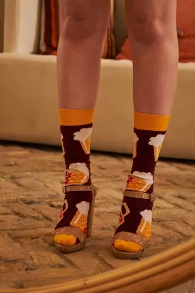 Bira Köpük Renkli Kadın Çorap