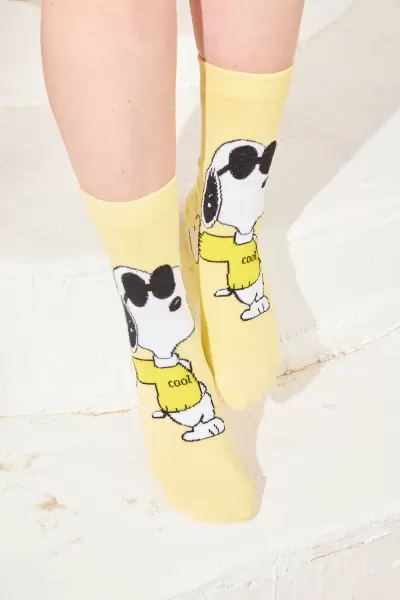 Snoopy Renkli Kadın Renkli Çorap