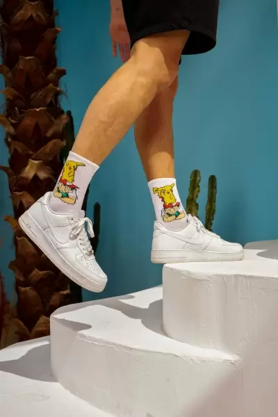 Pikachu ve Ash Atletik Erkek Çorap        