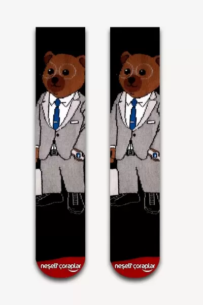 Teddy Bear Business Renkli Kadın Çorap