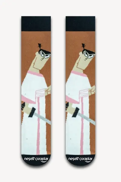 Samurai Jack Renkli Kadın Çorap