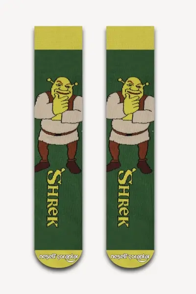 Shrek Renkli Kadın Çorap