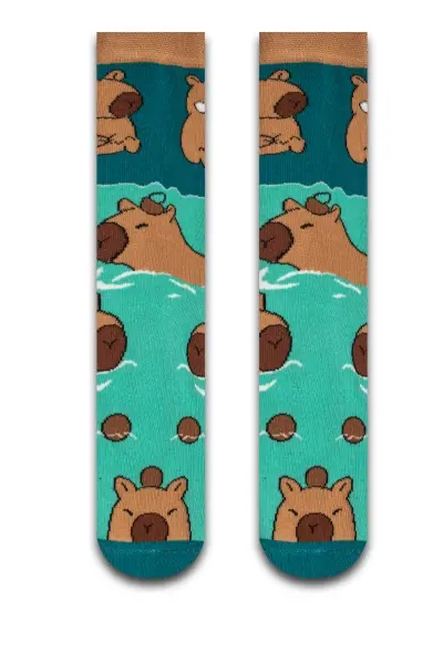 Sevimli Capybara Renkli Kadın Çorap