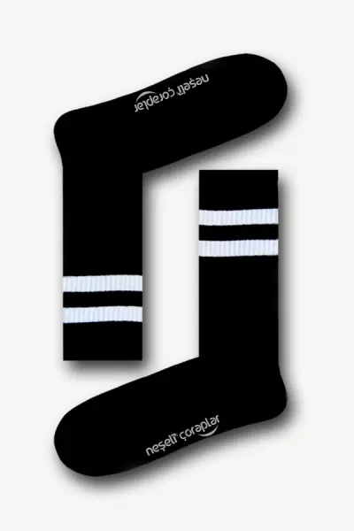 Siyah Renkli Long Atletik Kadın Çorap 