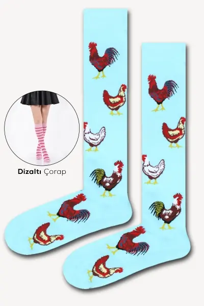 Tavuk Renkli Kadın Dizaltı Çorap