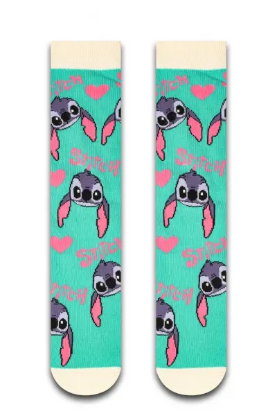 Turkuaz Stitch Renkli Kadın Çorap