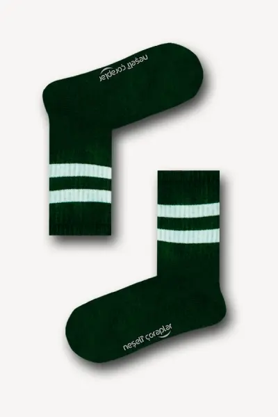 Yeşil Renkli Atletik Kadın Çorap