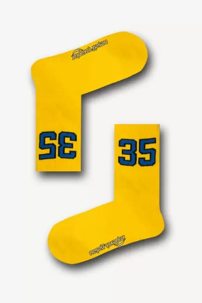 35 Sarı Atletik Kadın Çorap