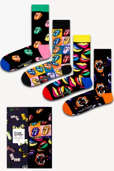 4'lü Dudaks Renkli Çorap Set