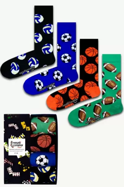 4'lü Spor Renkli Çorap Set