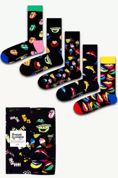 5'li Ultra Renkli Çorap Set