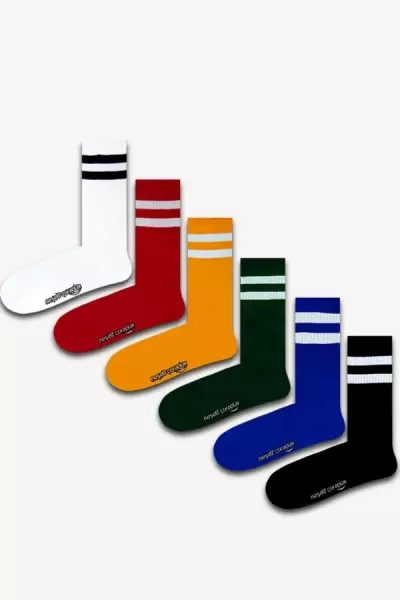 6'lı Long Rengarenk Atletik Çorap Set