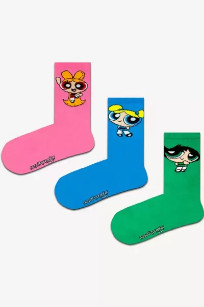3'lü Powerpuff Girls Atletik Çorap Set
