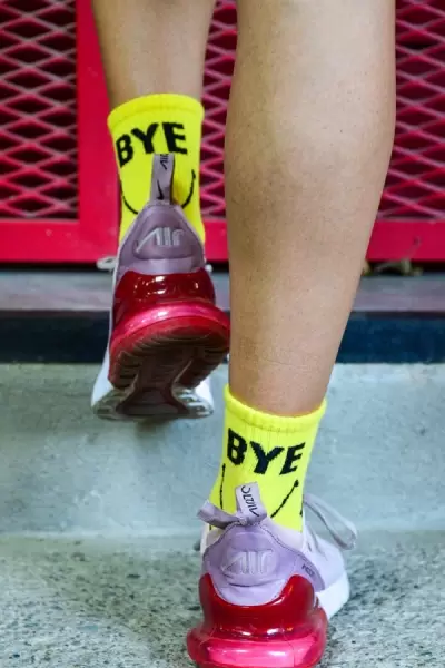 Hi Bye Desenli Atletik Kadın Çorap