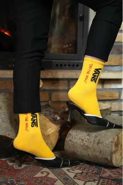 Sarı Vans Off The Wall Atletik Kadın Çorap