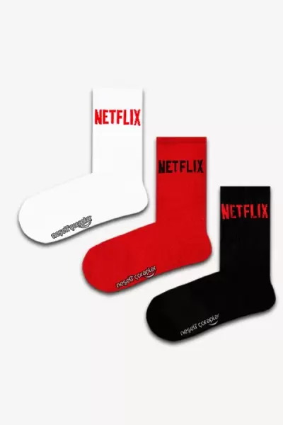 3'lü Netflix Atletik Çorap Set