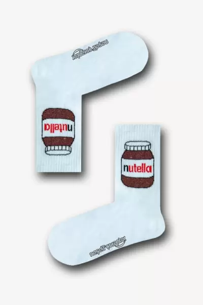 Love Nutella Desenli Atletik Kadın Çorap
