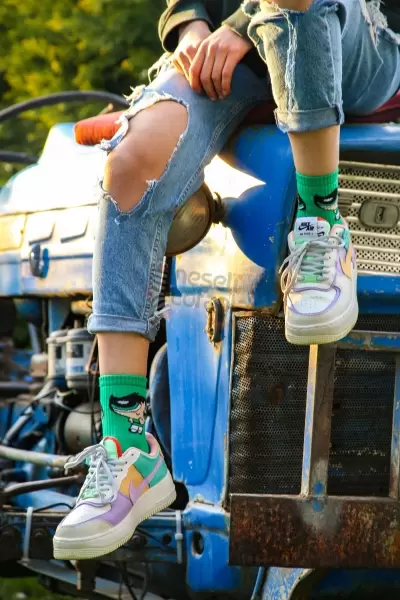Yeşil Buttercup Atletik Kadın Çorap