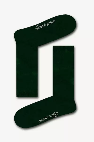 Düz Yeşil Long Atletik Kadın Çorap