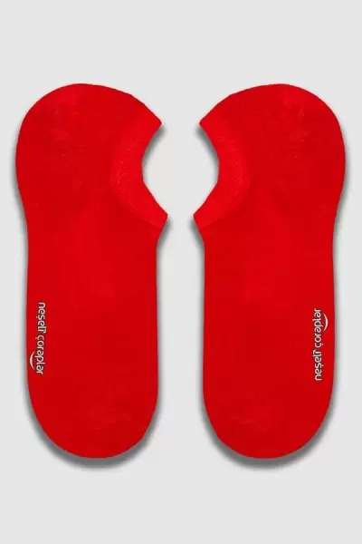 Kırmızı Renkli Kadın Sneaker Çorap