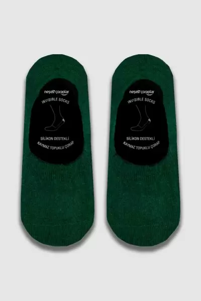 Koyu Yeşil Renkli Kadın Babet Çorap