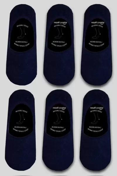 6'lı Lacivert Babet Çorap Set