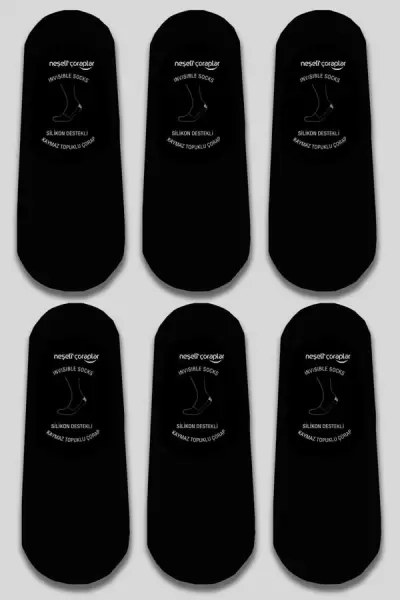6'lı Siyah Babet Çorap Set