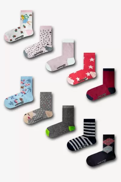 10'lu Eco Çocuk Renkli Çorap Set