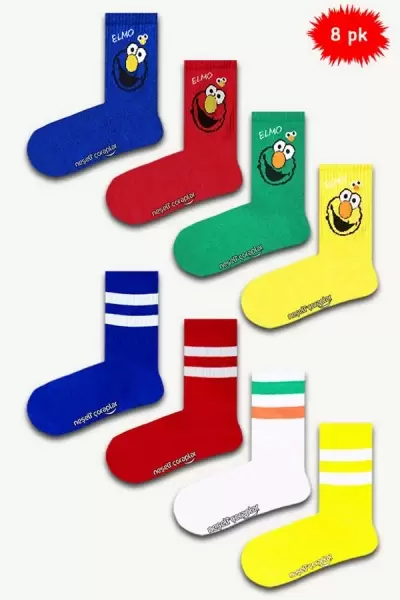 8'li Elmolar Atletik Çorap Set