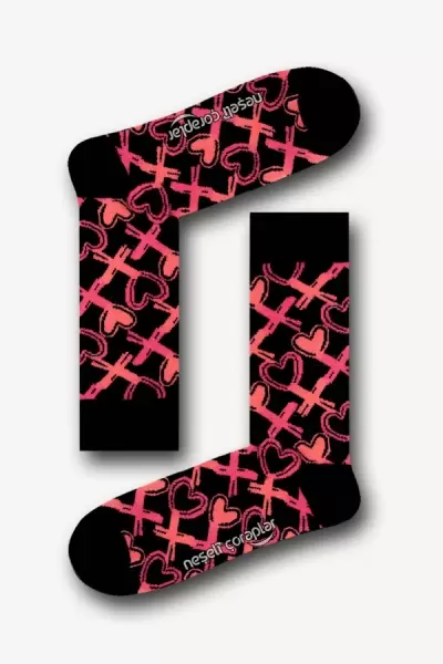 3'lü Xoxo Love Renkli Çorap Set 