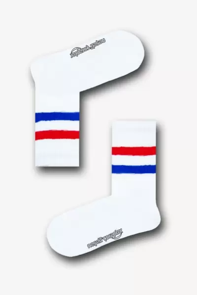 3'lü Renkli Çizgiler Desenli Atletik Çorap Set