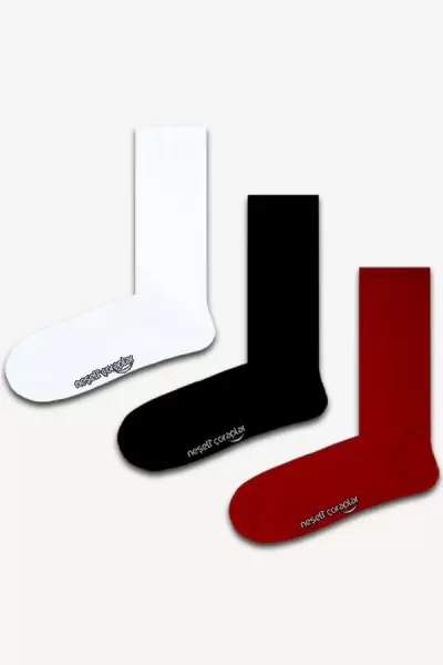 3'lü Klasik Atletik Çorap Set